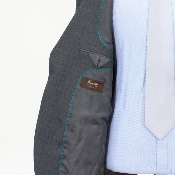 Tasso Elba 44R Gray Check 2-Button Sport Coat Blazer Jacket G141 - Picture 9 of 11